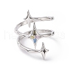 Cubic Zirconia Open Cuff Rings RJEW-H106-07-3