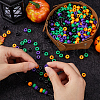 SOFPLATE 800Pcs 4 Colors Halloween Opaque Plastic Beads KY-SP0001-08-3