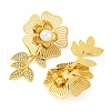 304 Stainless Steel Micro Pave Clear Cubic Zirconia Flower Stud Earrings for Women EJEW-U023-02G-3