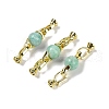 Natural Amazonite with Brass Fold Over Clasps G-G141-03G-02-1