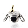 Brass Enamel Champagne Bucket Connector Charms KK-V007-40GP-01-1