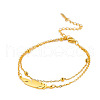 Feather 201 Stainless Steel Link Double Layer Anklets for Women FS-WGD6197-04-1