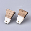 Resin & Cedarwood/Walnut Wood Stud Earring Findings MAK-N032-001A-3