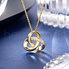 Geometric Circular Ring Alloy Crystal Rhinestone Flower Pendant Necklaces for Women FS-WG651E3-01-1