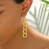 Brass Curb Chain Shape Tassel Hoop Earrings RE1339-2-2