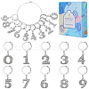 Number 0~9 Alloy Rhinestone Pendant Stitch Markers HJEW-SC00012-1