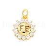 Brass Micro Pave Cubic Zirconia Pendants KK-D325-41G-1