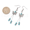 5Pair Butterfly 304 Stainless Steel Tassel Dangle Earrings EJEW-JE06422-5