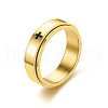 Cross Pattern 304 Stainless Steel Rotatable Finger Rings FS-WGAA8E6-11-2