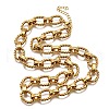 304 Stainless Steel Twisted Oval Link Chain Necklaces NJEW-R023-13G-4