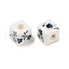 Handmade Printed Porcelain Beads PORC-Q161-6-4