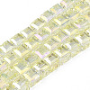 Electroplate Transparent Glass Beads Strands EGLA-N002-28-C03-1