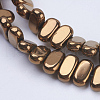 Electroplate Non-magnetic Synthetic Hematite Beads Strands G-J382-4x8x2mm-A07-2