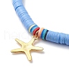 4Pcs 4 Style Handmade Polymer Clay Disc Surfer Stretch Anklets Set AJEW-AN00503-6