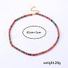 Bohemian Fashion Dyed Synthetic Gemstone Heishi Beaded Necklaces Quality Daily Vacation Accessory for Women RH9551-4