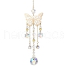 Brass Hollow Butterfly Pendant Decoration HJEW-TA00223-1