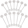 SUNNYCLUE 60 Sets 2 Styles Round Tray Brass Stick Lapel Pins KK-SC0004-97-1