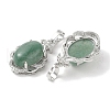Natural Green Aventurine Oval Pendants G-NH0025-15P-29-2