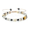 Bohemian Style Disc & Round Dyed Natural Agate Braided Bead Bracelets LD7763-3-1