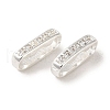 Rack Plating Brass Micro Pave Clear Cubic Zirconia Spacer Bars KK-M285-14S-1