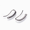 Brass Earring Hooks with Cubic Zirconia KK-P150-43B-2