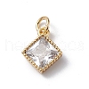 Brass Cubic Zirconia Pendants KK-E003-07G-1