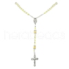 Cross & Virgin Mary Alloy Rosary Bead Necklaces NJEW-JN05123-05-2