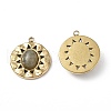 PVD Vacuum Plating 201 Stainless Steel Natural Labradorite Pendants STAS-C064-VC877-2