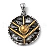 Ion Plating(IP) 304 Stainless Steel Pendants STAS-D014-04AG-1