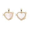 Brass Micro Pave Clear Cubic Zirconia Pendants KK-N254-198G-1