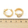 Brass Clear Cubic Zirconia Hoop Earrings EJEW-Q016-03G-5