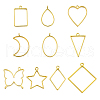 Rack Plating Alloy Open Back Bezel Pendants FIND-YW0005-59-1