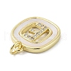 Rack Plating Brass Micro Pave Clear Cubic Zirconia Pendants KK-E102-33G-E-2