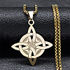 304 Stainless Steel Trinity Knot Pendant Necklaces for Men Women NJEW-K283-36G-1