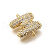 Brass Micro Pave Cubic Zirconia Letter Links KK-I717-04M-2