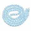 Electroplate Opaque Solid Color Glass Beads Strands EGLA-T020-07F-2