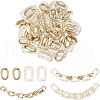 SUPERFINDINGS 100Pcs 2 Style Plastic Linking Rings KY-FH0001-09-1