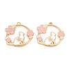 Eco-Friendly Alloy Enamel Pendants ENAM-T011-60-NR-2