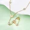 304 Stainless Steel Crystal Rhinestone Butterfly Lariat Necklaces NJEW-R026-12G-3