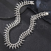 Brass Crystal Rhinestone Thorns Spike Cuban Link Chain Necklaces for Men FS-WG31A8F-02-1