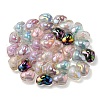 UV Plating Rainbow Iridescent Transparent Acrylic Beads OACR-C007-04-3
