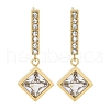 Ion Plating(IP) Stainless Steel Inlay Rhinestone and Clear Cubic Zirconia Stud Earrings for Women EJEW-M024-07A-G-1