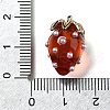 Strawberry Brass Acrylic Pendants OACR-R006-02G-01-3