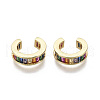 Brass Micro Pave Cubic Zirconia Cuff Earrings EJEW-R114-023-NF-2