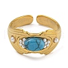 Oval Synthetic Turquoise Finger Rings RJEW-U015-02G-2