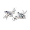 Brass Micro Pave Cubic Zirconia Pendants KK-E068-VB140-3