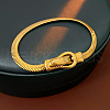 Stainless Steel Snake Chain Bracelets for Women BJEW-H203-02G-1