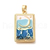Tarot Card Brass Enamel Pendents KK-R212-02G-03-1