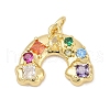 Brass Micro Pave Cubic Zirconia Pendants KK-U058-40G-1