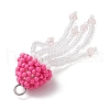 5Pcs 5 Colors Glass Seed Beaded Jellyfish Pendants PALLOY-MZ00660-5
